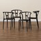 Baxton Studio Warner ModernBlack Plastic Dining Chair Set , PK4 194-4PC-12036-ZORO - alternate 2
